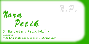 nora petik business card